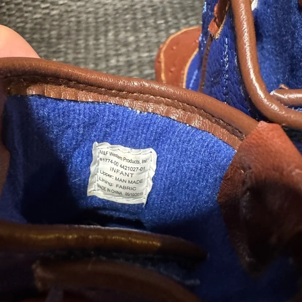 Brown and Blue Kids Boots
